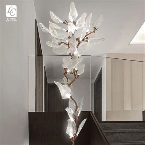 Contemporary Design Hotel Villa Staircase Mall Modern Copper Branch Led