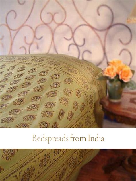 Indian Bedspreads: Block Print Bedspreads From India - Saffron Marigold