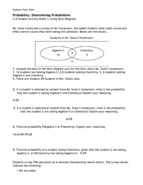 Probabily Determining Probabilities Using Venn Diagrams Venn