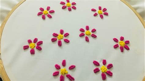 Hand Embroidery All Over Flower Design For Dress Or Saree Bullion