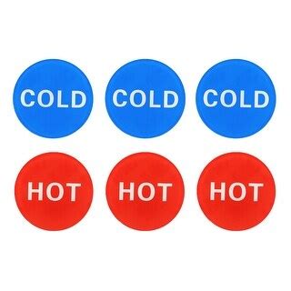 Self Stick Hot Cold Water Label Round Shape Signs Red Blue Bed Bath Beyond