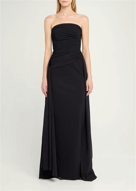 Chiara Boni La Petite Robe Disvi Strapless Ruched A-Line Gown