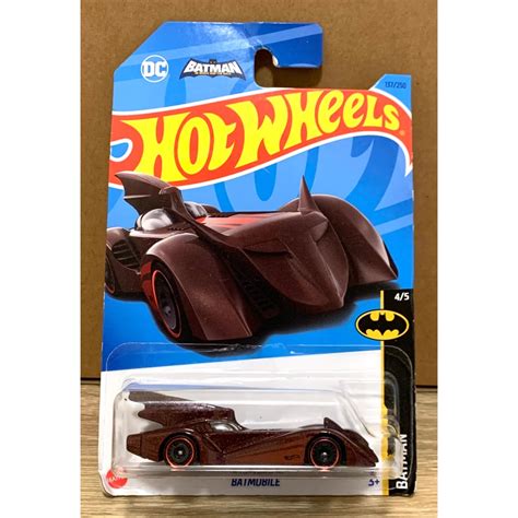 風火輪 Hot Wheels 卡通頻道 BATMAN 蝙蝠俠 智勇悍將 蝙蝠車 BATMOBILE 暗金屬紅 蝦皮購物