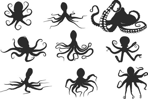 Octopus silhouette, Octopus vector, Octopus silhouettes, Octopus ...