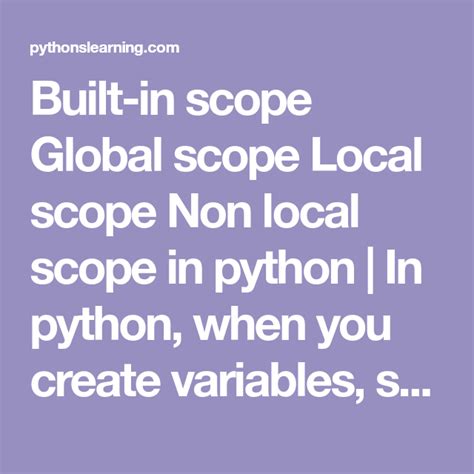 Understanding Variable Scope In Python