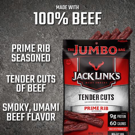 Jack Link S Tender Cuts Prime Rib Flavor 5 6 Oz Sharing Size Bag And