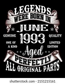 29th Birthday Vintage Legends Born May Stock Illustration 2151215161