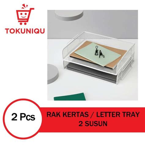 Jual Rak Dokumen Kertas 2 Susun Besi Letter Tray Paper Tray Organizer