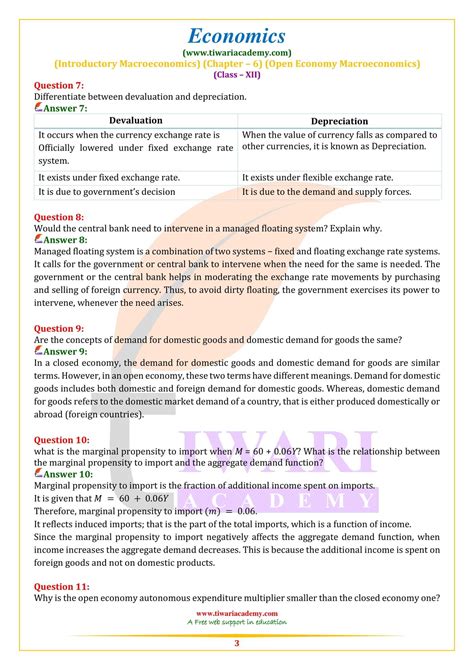 NCERT Solutions For Class 12 Economics Chapter 6 Open Economy Macro