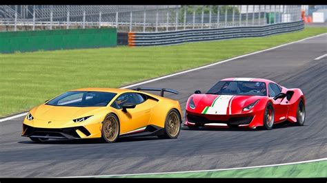 Ferrari Pista Vs Lamborghini Huracan Performante Monza Youtube