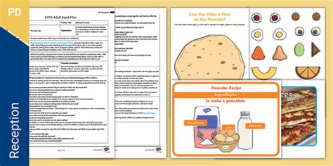 Eyfs Making Pancakes Adult Input Plan And Resource Pack