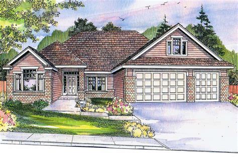 Traditional Car Garage House Plan With Bonus Room Above Da