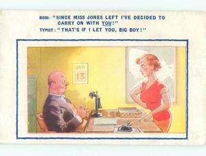 Bamforth Risque Comic Boss Talking To His Sexy Secretary Ab