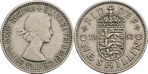 Großbritannien 1 Shilling 1953 ss MA Shops