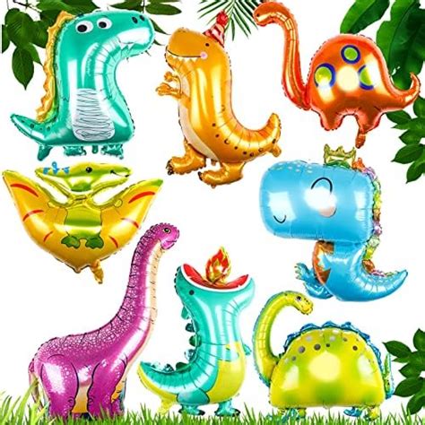 Remel Dinosaur Foil Balloons Pieces Dinosaur Aluminum Mylar Helium