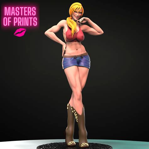 Stl File Pinup Cowgirl Janne Sfw And Nsfw Erotic Miniature 75 Mm