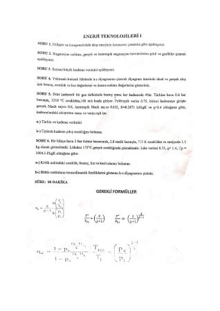 Enerji Teknolojileri Aras Nav Sorular Ve Cevaplar Sayfa Vize