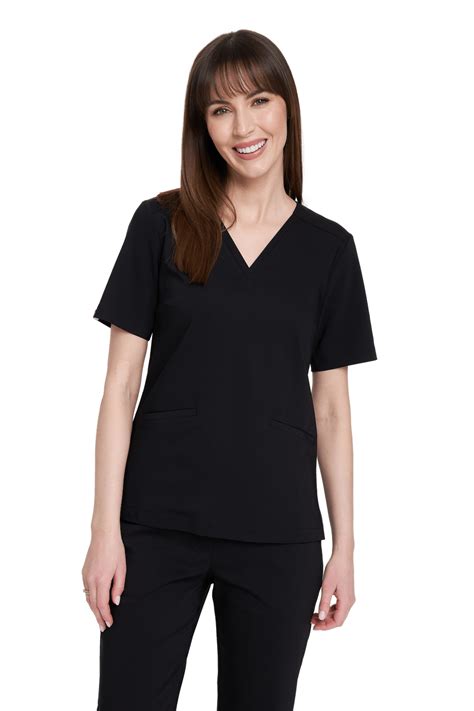 Women S Medical Blouse Scrubs Basic BLACK OUTLET Good Price Online