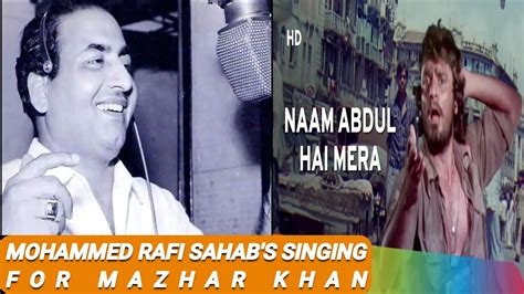 Mohammed Rafi Sahabs Singing For Mazhar Khan The Husband Of Zeenat