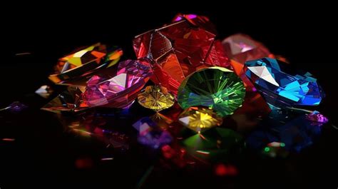 Premium Photo | Seven Gems in Different Colors Arranged in a Pile