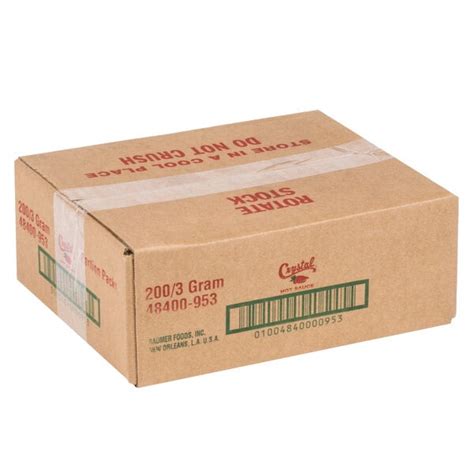 Crystal 3 Gram Hot Sauce Portion Packets 200 Case