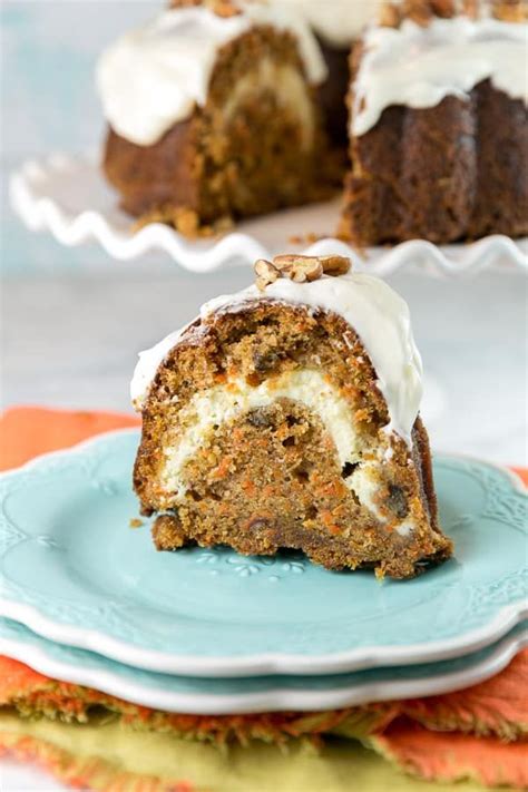 Carrot Bundt Cake With Cream Cheese Swirl Recipe Nothing Bundt