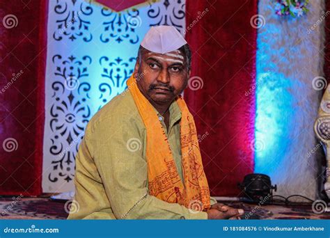 Picture of Hindu Priest Seating at Wedding Hall for Performing Wedding Rituals Stock Photo ...