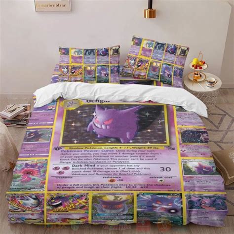 Anime Pokemon Gengar Cards Custom Bedding Set Hot Sale 2025