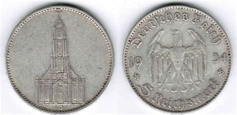 1934 J Drittes Reich 5 Reichsmark Garnisonskirche Ohne Datum 13 89 G