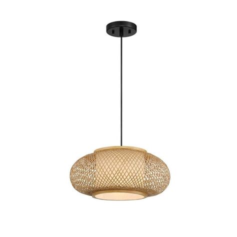 Designers Fountain Linnea 60 Watt 1 Light Black Pendant With Stained