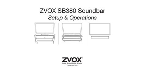 DOLBY AUDIO ZVOX SB380 SETUP & OPERATION MANUAL Pdf Download | ManualsLib