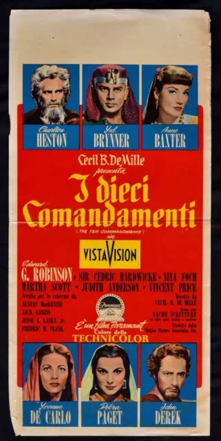 Affiche Les Dix Commandements Charlton Heston Yul Brinner De Mille