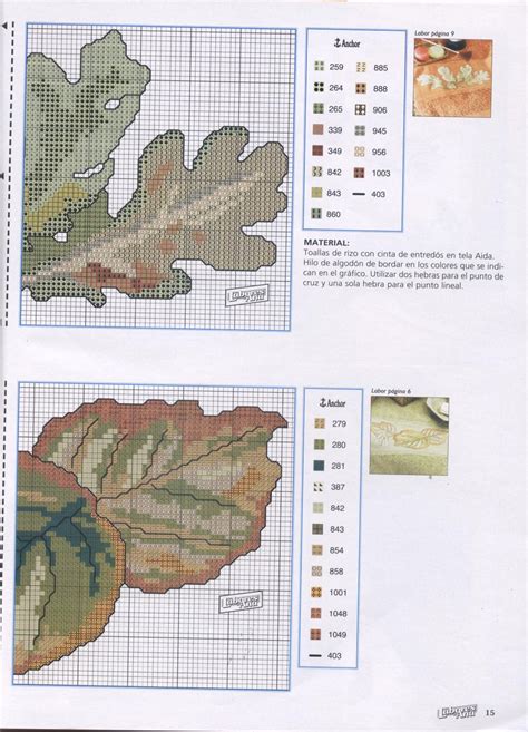 Schema Punto Croce Foglie 13