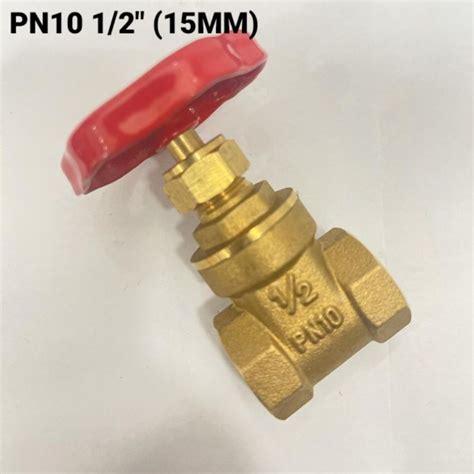 Valvola Brass Gate Valve Pn10 1 2 15mm Shopee Malaysia