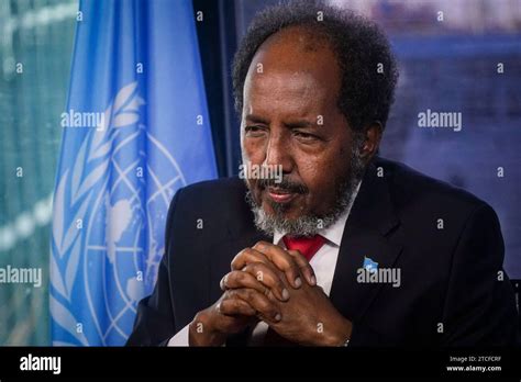 Somalia S President Hassan Sheikh Mohamud Listens During An Interview