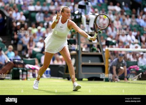 Petra Kvitova In Action Against Ons Jabeur Not Pictured On Day Eight