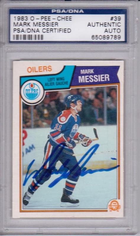 Mark Messier Signed 1983 O Pee Chee Slabbed Card New York Rangers Psa