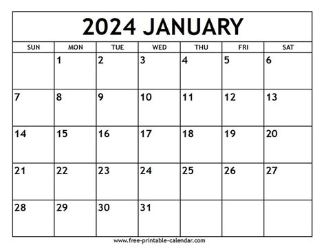 Blank January 2024 Calendar Free Pdf Dodi Nadeen