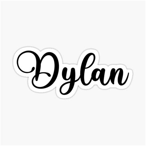 Dylan Name Handwritten Calligraphy Sticker For Sale By Yelenastore