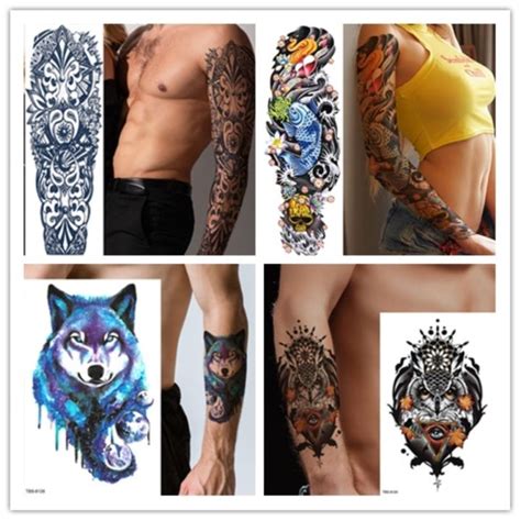 Tattoo Stickers Fashion Unisex Wolf Magic Tattoo Large Full Arm Body