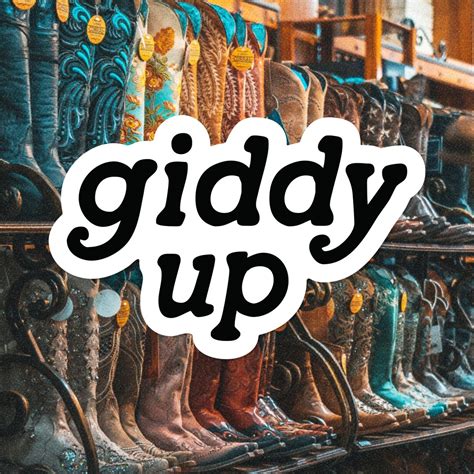 Giddy Up Vinyl Sticker Cowgirl Sticker Western Inspired Minimalist