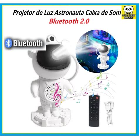 Projetor de Luz Astronauta Caixa de Som Bluetooth 2ª Geração A