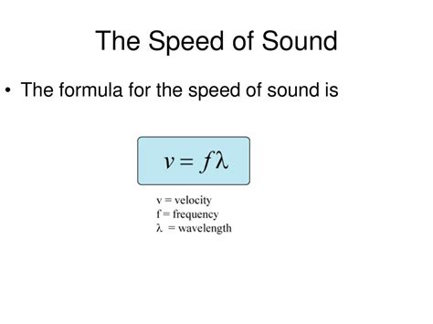 Speed Of Sound Formula