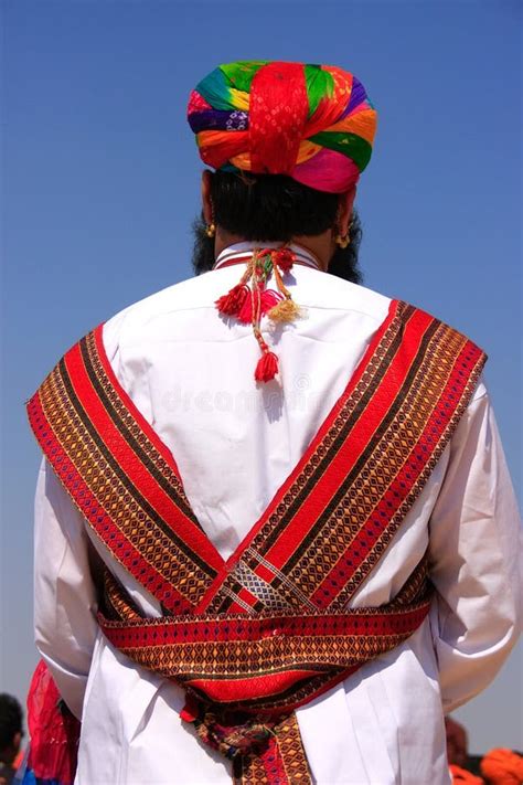 Indian Man Traditional Dress Taking Part Mr Desert Competition Stock