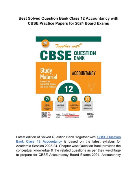 Ppt Best Cbse Question Bank Class Accountancy By Rachna Sagar For