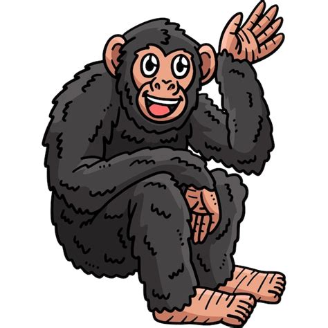 Premium Vector | Baby Chimpanzee Cartoon Colored Clipart