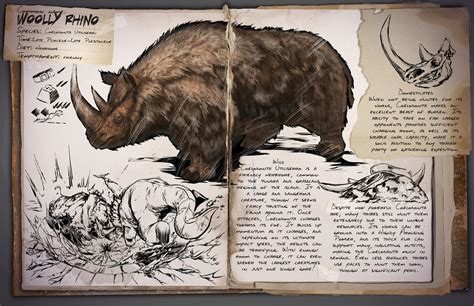 Ark Survival Evolved Dossiers Woolly Rhinoceros By Djdinojosh On