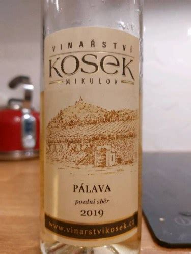 Vinarstvi Kosek Palava Pozdní Sběr Vivino US