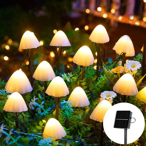 Gardeners Supply Company Tiny Mushroom Stake Lights String Of 20 Led