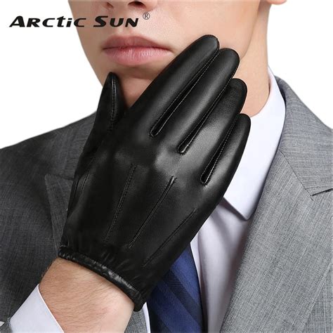 Gants En Cuir Véritable Pour Hommes Automne Et Hiver Plus Velours Fin